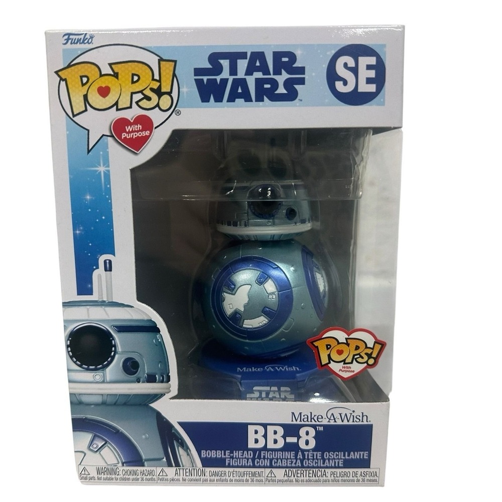 Funko Pop Star Wars Make-A-Wish BB-8 Metallic Vinyl Figure SE Bobble-Head